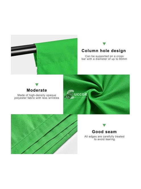 Hakutatz Zöld- Kék studió háttér anyag 150cm*190cm + 4 rögzítő kampó