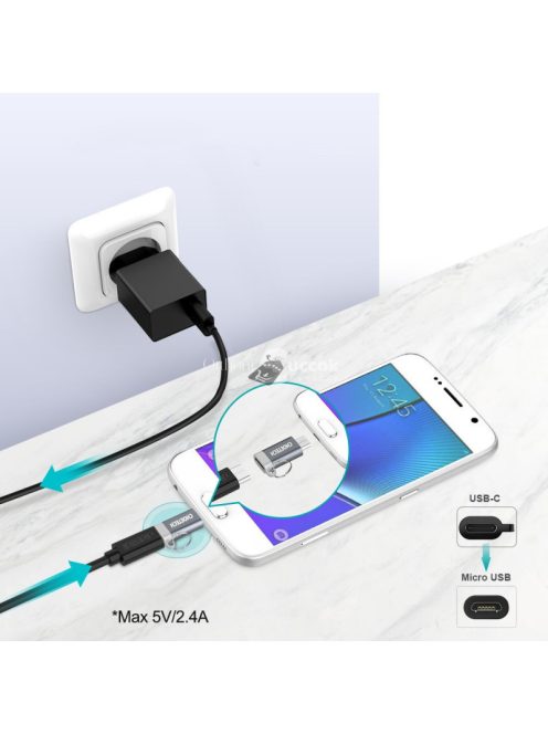 Choetech PD-2CMGY kulcstartós TYPE-C micro USB átalakító