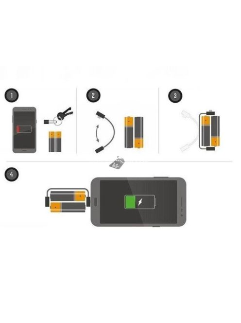 Elemmel működő telefontöltő kábel