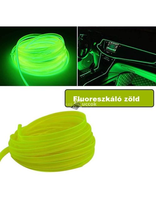 Műszerfal LED Csík, Autós dekor szalag - fluoreszkáló zöld