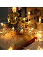 Csipeszes fényképtartó, csipeszes fényfüzér, fehér