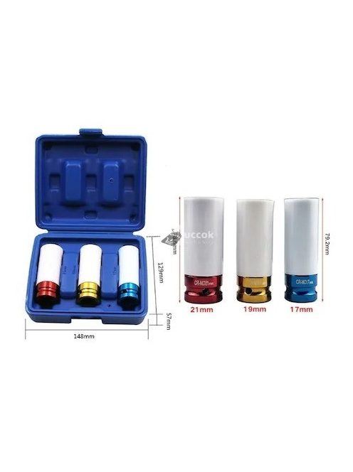 Felni védős krovafej készlet, dugókulcs készlet