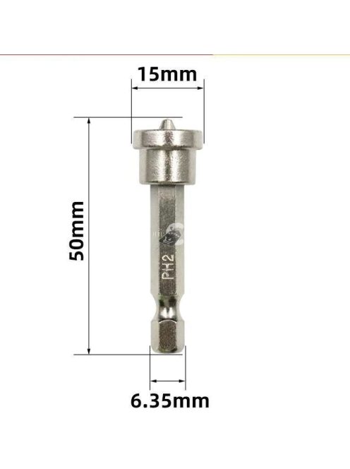 Mágneses csavar rögzítő, Mágneses bitfej (5 db) - 50 mm