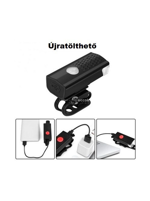 USB-ről tölthető LED-es Biciklilámpa Szett