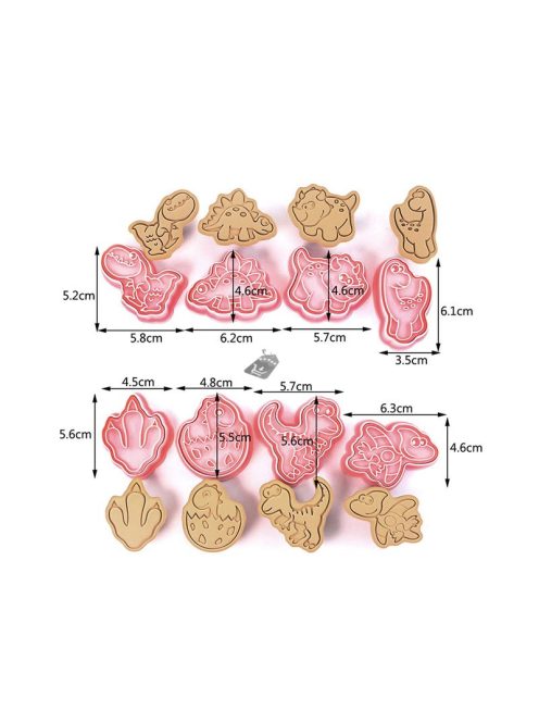 Műanyag keksz forma, süti forma - Dínós