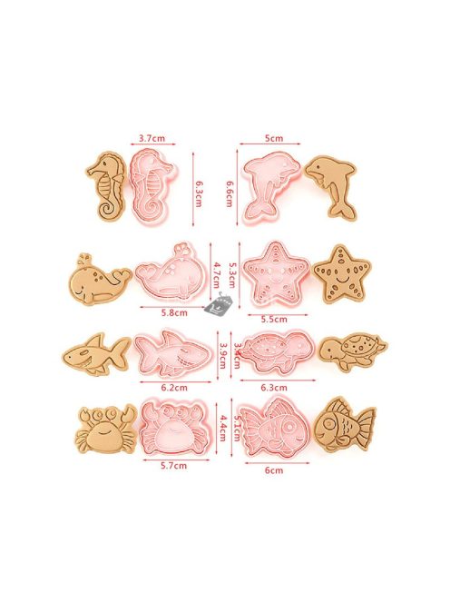 Műanyag keksz forma, süti forma - - Vízi állatok