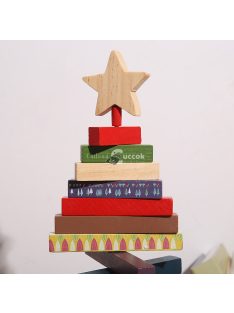 Fából készült karácsonyfa dekoráció