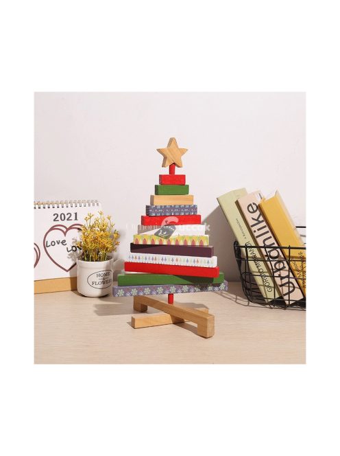 Fából készült karácsonyfa dekoráció