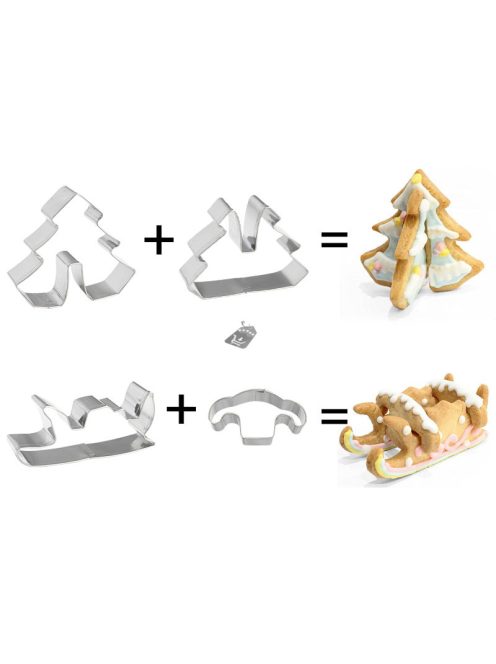 3D karácsonyi sütemény kiszúró 8 db