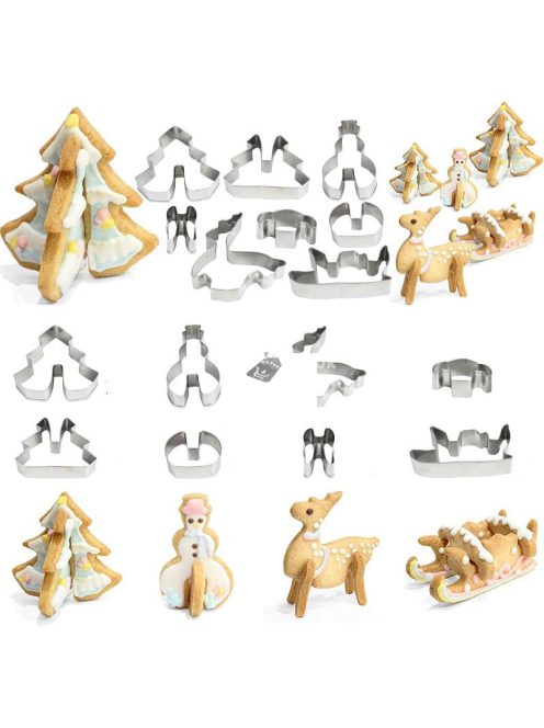3D karácsonyi sütemény kiszúró 8 db
