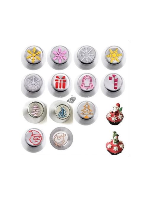 Szilikon habzsák karácsonyi mintás csővégekkel