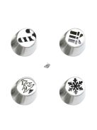 Szilikon habzsák karácsonyi mintás csővégekkel