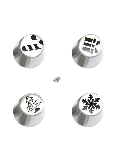 Szilikon habzsák karácsonyi mintás csővégekkel