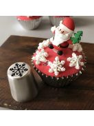 Szilikon habzsák karácsonyi mintás csővégekkel