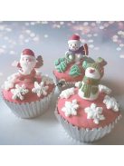 Szilikon habzsák karácsonyi mintás csővégekkel