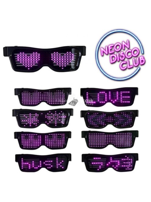 LED kijelzős Party szemüveg (piros)