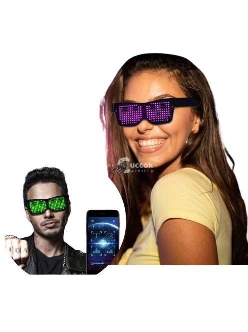 LED kijelzős Party szemüveg (piros)