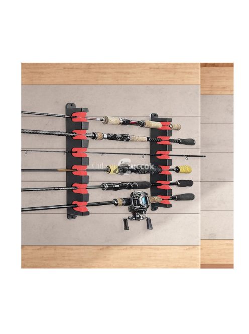 Falra szerelhető horgászbottartó 6 lyukú