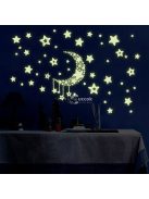 52 db-os, sötétben világító csillag falmatrica