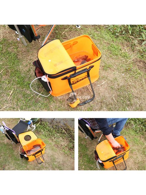 Összecsukható horgásztáska halhordozó kialakítással