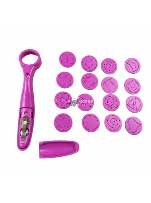 Kávé és palacsinta díszítő kanál - 16 db dekorációs mintával