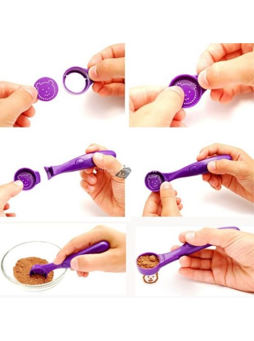 Kávé és palacsinta díszítő kanál - 16 db dekorációs mintával