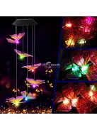 Világító pillangós szélcsengő (napelemes)