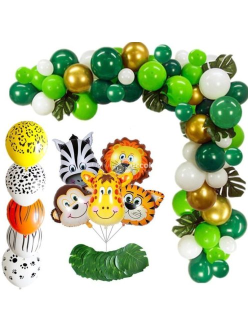 Dzsungel party lufi szett (109 darabos)