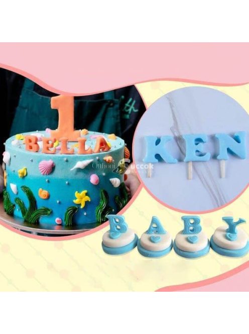 ABC betű szaggató tortadíszítéshez, ABC-s fondant forma