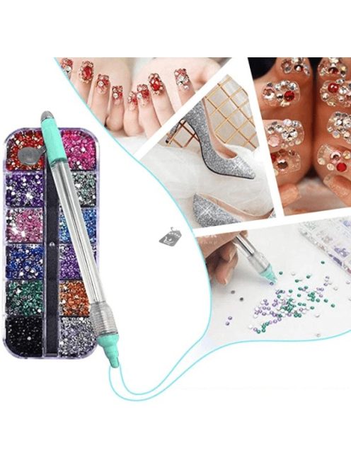 Dekorációs készlet, 2000 DB díszítő Strasszkő applikátorral