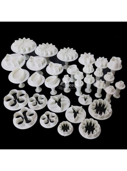 Tortadíszítő készlet, Tortadísz fondant forma (33 db)