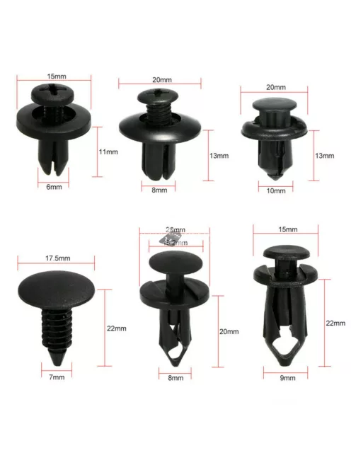 Autó Patent, Műanyag Szegecs szett (190db)