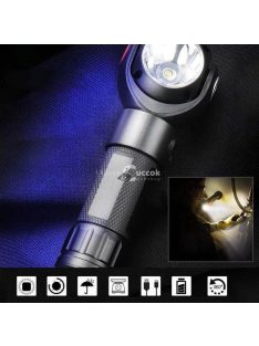   360 fokban forgatható LED zseblámpa mágneses rögzítéssel 