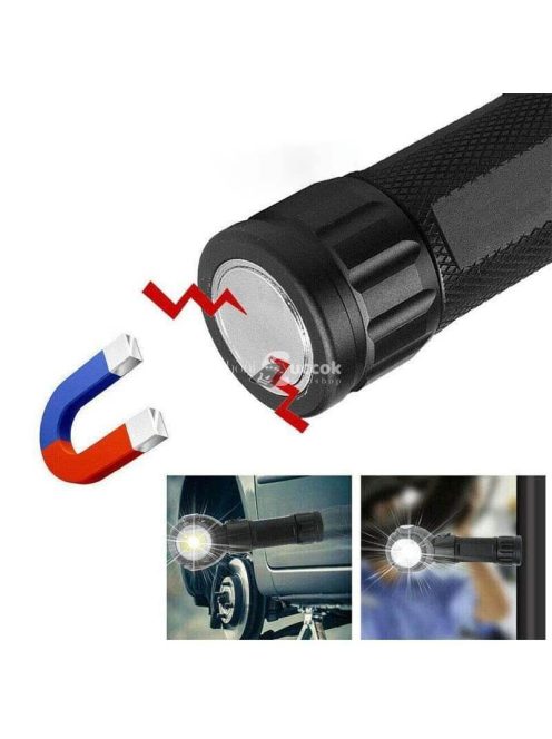 360 fokban forgatható LED zseblámpa mágneses rögzítéssel 