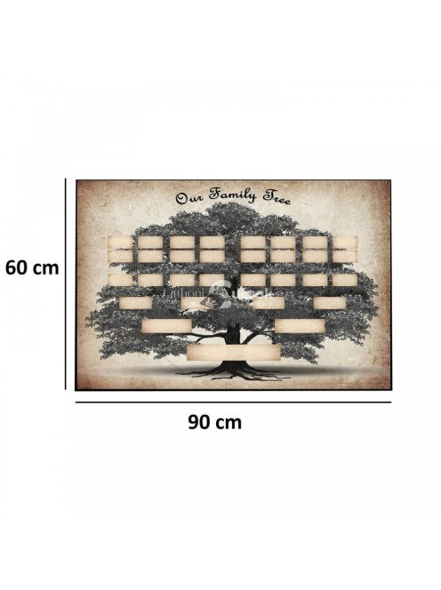 Művészi családfa sablon, fali családfa plakát