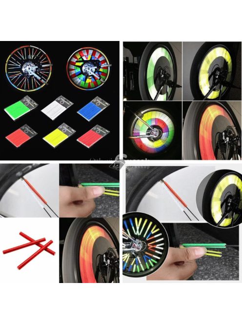 Kerékpár küllő dísz, Fényvisszaverő rúd biciklire (12 db)