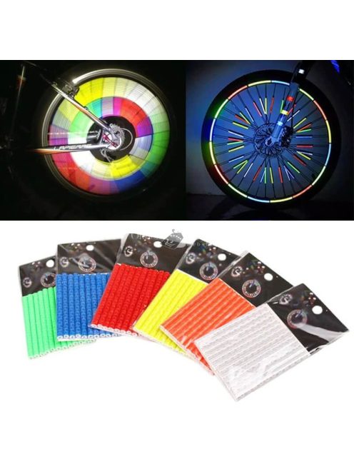 Kerékpár küllő dísz, Fényvisszaverő rúd biciklire (12 db)