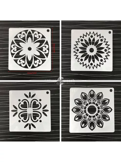 Mandala stencil, rajzsablon 48 db