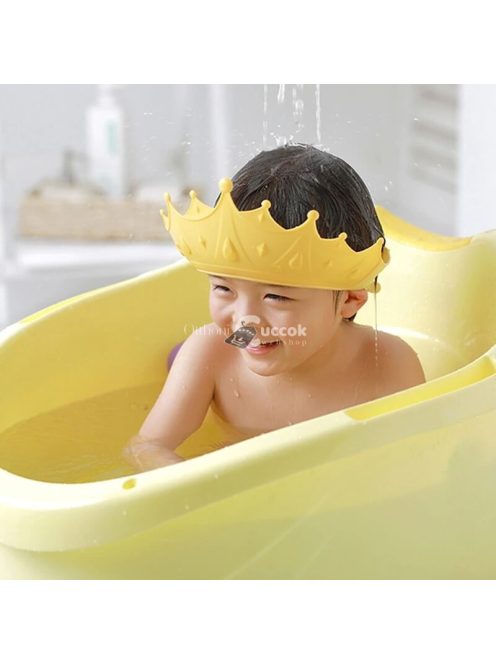 Hajmosó sapka gyerekeknek, Korona formájú szemvédő fürdőszobai sapka