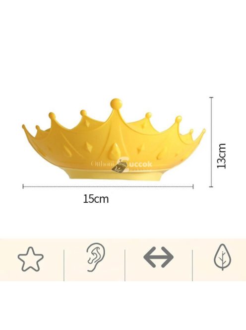 Hajmosó sapka gyerekeknek, Korona formájú szemvédő fürdőszobai sapka