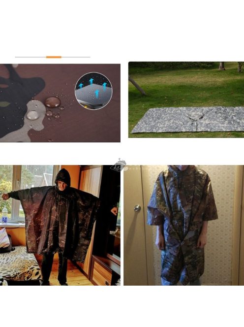 Terep színű esőkabát, vízálló vadászponcsó