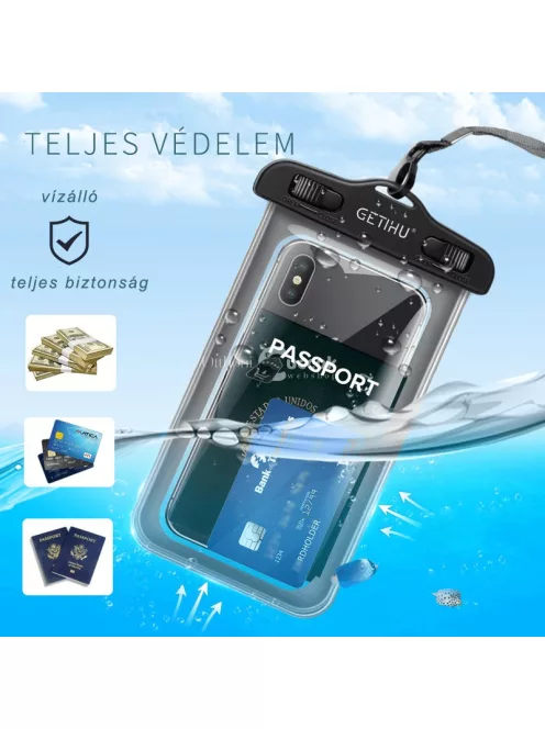 Vízálló telefontok (fekete)