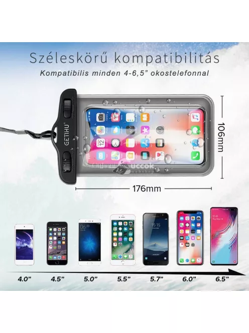Vízálló telefontok (fekete)