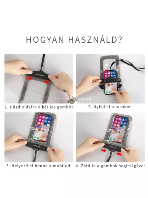 Vízálló telefontok (fekete)