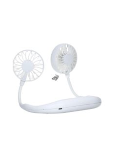   Mini ventilátor, hordozható ventilátor, nyakba akasztható ventilátor - - Fehér