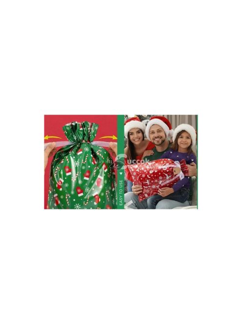 Karácsonyi húzózsinóros ajándéktáska 18 db-os