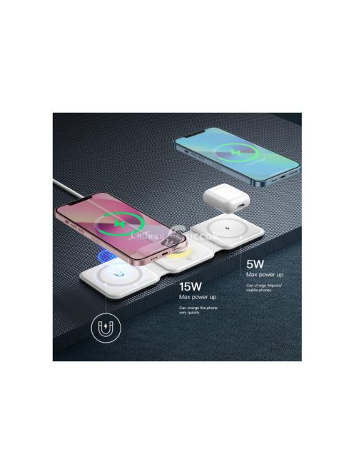 Mágneses vezeték nélküli összecsukható 3 az 1-ben töltőpad