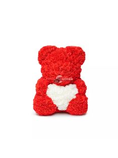 Örök rózsa maci piros 25 cm