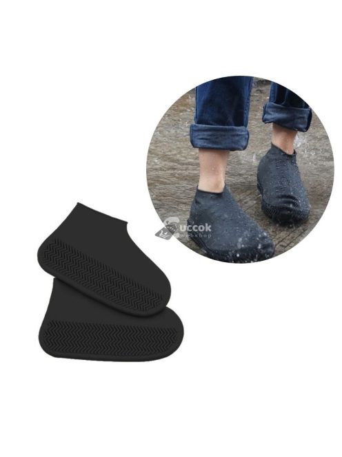 Fekete szilikon cipővédő S 