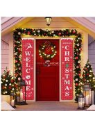 Karácsonyi bejárati ajtó disz - piros